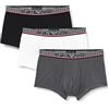 Emporio Armani Underwear 3-Pack Trunk Soft Touch Eco Fiber, Boxer in Confezione da 3, Uomo, Nero (Black/Anthracit/Whit), L