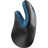 ProtoArc Mouse Ergonomico, EM11 NL Mouse Verticale Senza Fili Mouses Ottico Ricaricabile con 3 Porte Dispositivi (2*Bluetooth &USB), 3 DPI Regolabili per Computer, iPad, Mac, Windows - Nero Blu