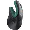 ProtoArc Mouse Ergonomico, EM11 NL Mouse Verticale Senza Fili Mouses Ottico Ricaricabile con 3 Porte Dispositivi (2*Bluetooth &USB), 3 DPI Regolabili per Computer, iPad, Mac, Windows - Nero Verde