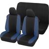 Auto Accessori Lupex Coprisedili Auto Compatibili con Seicento 600, Made In Italy, Tessuto Policotone, Anteriori e Posteriori (Nero - Blu Scuro)
