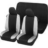 Auto Accessori Lupex Coprisedili Auto Compatibili con Seicento 600, Tessuto Policotone, Anteriori e Posteriori (Nero - Grigio Chiaro)