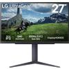 LG Electronics Monitor LG UltraGear 27GS85QX-B.AUE 27'' WQHD IPS HDMI DP USB-Hub 180Hz Grigio Scuro