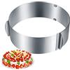 Vwoqiy Anello per Torta Regolabile 6-12 Pollici, Anello da Forno DIY Stampo Circolare in Acciaio Inossidabile con Scala Incisa e Clip di Fissaggio Alto 8 cm per Dolci, Pasticceria, Torte