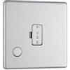British General BG Electrical FBS55 - Unità di collegamento con fusibile senza interruttore, con uscita flessibile, bipolare, piastra frontale senza viti, profilo sottile, piastra piatta premium, acciaio spazzolato,