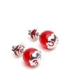 Tamashii orecchini Sphere con pietra agata rosso passione di 8 mm e OM in argento 925.EHST8-124