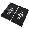 DOJA Barcelona | Targhetta Bagno Nera | Donna + Uomo | Colore: Nero | Diametro: 180x100mm | Design Moderno | Cartelli Adesivi per Porta WC | Uso: Ristoranti, Ufficio, Hotel