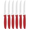 Tramontina Set di Coltelli Dentati per Carne Rosso Plenus 6 pezzi
