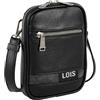 Lois - Borsa Uomo - Borsa a Tracolla Uomo. Borsello Uomo Tracolla - Marsupio Uomo Tracolla in Avere - Borsa Tracolla Uomo con Cinturino Regolabile, Nero