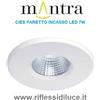 Mantra faretto da incasso led 7W modello cies bianco 3000°K