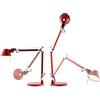 Artemide Tolomeo micro tavolo alogeno rosso metalizzato completa di base