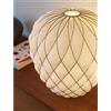 FontanaArte Fontana Arte Pinecone grande tavolo vetro bianco latte gabbia metallica cromo