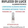 Lampadina alogena bispina 12V 35W ricambio Artemide tizio 35