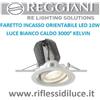 Reggiani faretto led 10W incasso orientabile bianco