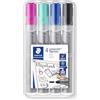 STAEDTLER Lumocolor 356 WP4-1 - Pennarelli per lavagna a fogli mobili, confezione da 4