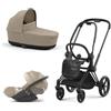 Cybex Platinum - Cybex Trio Priam 4.0 Cozy Beige Telaio Matt Black con Cloud T Plus