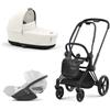 Cybex Platinum - Cybex Trio Priam 4.0 Off White Telaio Matt Black con Cloud T Plus