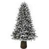 DEODATO Albero di natale innevato con base tronco 240 cm Rudolph