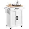 Yaheetech Carrello da Cucina con Ruote e Cassetto Credenza Portaoggetti di Servizio Multiuso Salvaspazio a 2 Ante Bianco Porta Microonde 60 x 40 x 88,5 cm