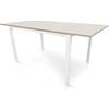 Dmora Tavolo allungabile in Metallo Verniciato e Piano in Laminato, Colore, cm 110 x 76 x 70, Bianco Frassinato