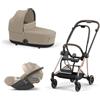 Cybex Platinum - Cybex Trio Mios 3.0 Cozy Beige Telaio RoseGold con Cloud T plus