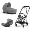 Cybex Platinum - Cybex Trio Mios 3.0 Mirage Grey Telaio Matt Black con Cloud T plus