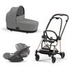 Cybex Platinum - Cybex Trio Mios 3.0 Mirage Grey Telaio RoseGold con Cloud T plus