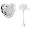 VBESTLIFE Baby Dummy, Stylish DIY Photo Decoration Baby Bling Dummy Clip Set for Newborns (Silver M)