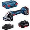 Bosch Professional 18V System Smerigliatrice angolare a batteria GWS 18V-7 (Ø disco 125 mm, incl. 2 batt. 4,0Ah, GAL 18V-40,impugn. suppl., L-BOXX)