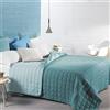Caleffi - Copriletto Trapuntato Primaverile per letto Matrimoniale - MODERN colore Anice Tinta Unita in Microfibra