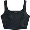 Freddy Top corto a bustier in similpelle stampa animalier lucida