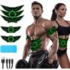 SEVEKO Elettrostimolatore Muscolare Addominali, Elettrostimolatore per Addominali, Elettrostimolatore per Un Allenamento a Tutto Corpo, 8 modalità e 15 Intensità, 10 Ricambi di Idrogel （Verde）