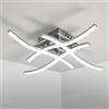 DAXGD Plafoniera LED Soffitto 24W, 4 Luci Lampada da Soffitto Moderno, Argento Forked Shaped Lampadario LED Semi-Flash per Camera da Letto, Soggiorno, Cucina, Ø45CM, Bianco Freddo 6500K