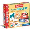 Clementoni Sapientino Montessori - Primo Inglese, Gioco Educativo Metodo Montessoriano per Bambini 3-5 Anni, Carte Illustrate per Imparare la Lingua e i Suoi Vocaboli, Made in Italy, 16868