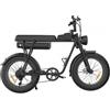 YAMALI FXH-006 Bicicletta elettrica, Motore 350W, Batteria 48V 18Ah, Pneumatici grassi 20*4'', Velocità massima 40km/h - Nero