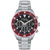 Breil Orologio UOMO OVERHAND quadrante BI-COLORE NERO, ROSSO movimento CRONOGRAFO QUARZO e BRACCIALE ACCIAIO ARGENTO EW0714