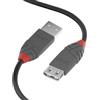 Lindy - Cavo Prolunga USB 2.0 Anthra Line 5 Metri, Connettore USB Tipo A Maschio a Femmina, velocità di Trasferimento Dati Speed Fino a 480Mbps per Tastiera, Stampante, Fotocamera, Hard Disk