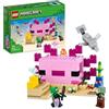 LEGO Minecraft 21247 La Casa dell'Axolotl, Base Subacquea Rosa Costruibile con Esploratore Subacqueo, Zombie, Delfino e Pesce Palla, per Bambini, Ragazze, Ragazzi dai 7 anni in su