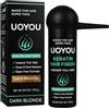 UOYOU Fibre per Capelli Biondo Scuro - Flacone da 27,5 g Con Applicatore - Correttore Naturale per Diradamento e Perdita dei Capelli - Per Uomini e Donne