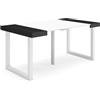 Skraut Home | Consolle allungabile | Tavolo consolle allungabile | 160 | Per 8 persone | Gambe in legno | Stile moderno | Bianco e nero