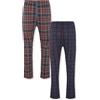 FM London Pijama FM London para hombre paquete de 2 - Pantalones de pijama ligeros para hombre, ropa de dormir y ropa de dormir, Nero a quadri, L