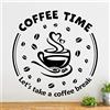 Wall4stickers Coffee time take breal, adesivo da parete, decorazione in vinile, per cucina, ufficio, citazione murale