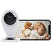 HiKam S5 Telecamera di sorveglianza WLAN interna, telecamera di sorveglianza per interni con app, video HD, telecamera per cani, rilevatore di movimento, notte (2023, bianco, supporto tedesco)