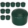SKIR'CO (10 pezzi) Tappi per pali di recinzione, rotondi, 38 mm, in plastica verde muschio RAL 6005, per pali di recinzione rotondi, coperture per pali, verde muschio RAL 6005