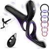 Whigmaleerie Vibratore Anello Vibrante per il Pene, Vibratore Anello Pene Uomini in Erezione con 9 Modalità di Vibrazione, Anello Vibrante per il Pene Sex Toys, Anello Vibrante per il Pene Clitoride Uomo