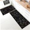 SHUAIG Set di 2 tappeti da cucina, anti-affaticamento, antiscivolo, lavabili, set di tappeti da cucina con adesivo scorrevole adatto per bagno/soggiorno (Stile T, 40 x 120+40 x 60 cm)