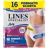 Lines Specialist Lady Pants Plus, Mutande Assorbenti per Incontinenza Donna, Vita Alta, Femminili e Discreti, Zero Odore e Barriere Laterali Protettive, Taglia M, 2 Confezioni da 8