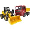Bruder 02752 MANTGA Camion con Cassone e Pala Meccanica FR130 Inclusa
