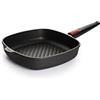 Woll 1628-1N Titanium Nowo - Padella per Carne in ghisa, 28x28 cm 28 cm Nero
