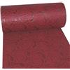 Deko AS GmbH Runner decorativo con motivo a rose (impermeabile, effetto loto, superficie vellutata, rotolo da 5 m, larghezza 30 cm, 100% nylon), colore bordeaux
