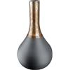 GILDE Vaso decorativo per bottiglie in vetro, decorazione moderna, per soggiorno, decorazione da tavolo, colore: nero, oro, altezza 37 cm